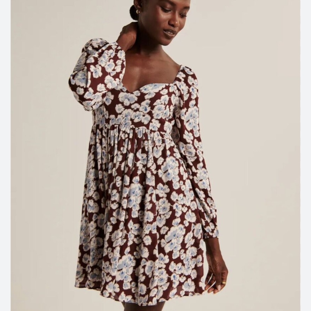 Long Sleeve Baby Doll Mini Women's Dress